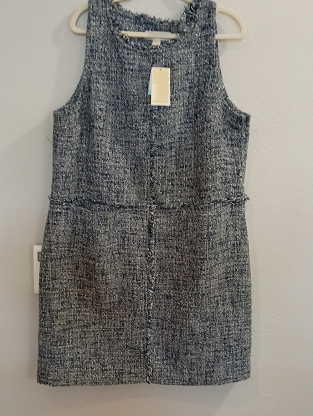 Michael Kors Navy and Gray NWT  Tweed Sleeveless Shift Dress